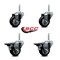Service Caster 3 Inch Black Polyurethane Wheel Swivel 34 Inch Threaded Stem Caster Set 2 Brakes SCC SCC-TS20S314-PPUB-BLK-34212-2-PLB-2 - alternate 5